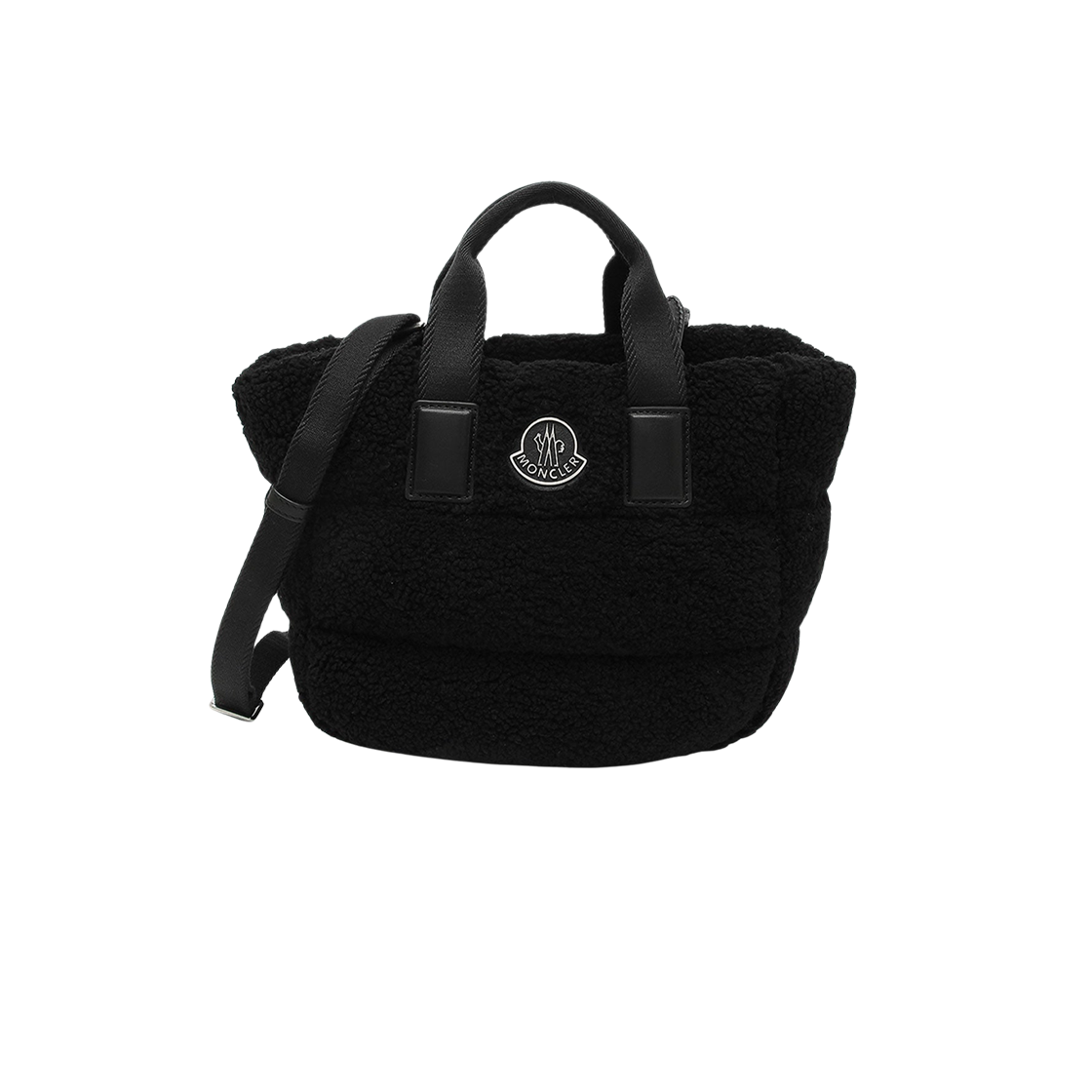 J2-09B-5L00016-M3189-999 Moncler Caradoc Teddy Mini Tote Bag Black - 24FW