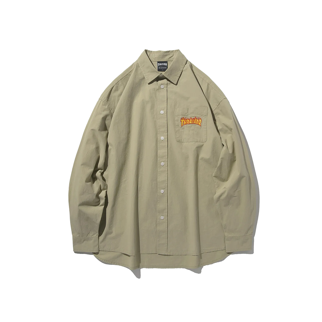 TR2301SH04BE THRASHER Flame Cotton Shirt Beige