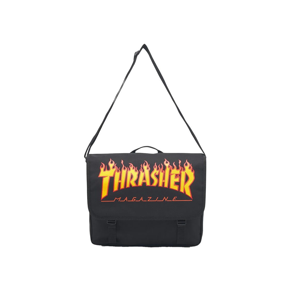 트레셔 플레임 메신저백 블랙(THRASHER Flame Messenger Bag Black)