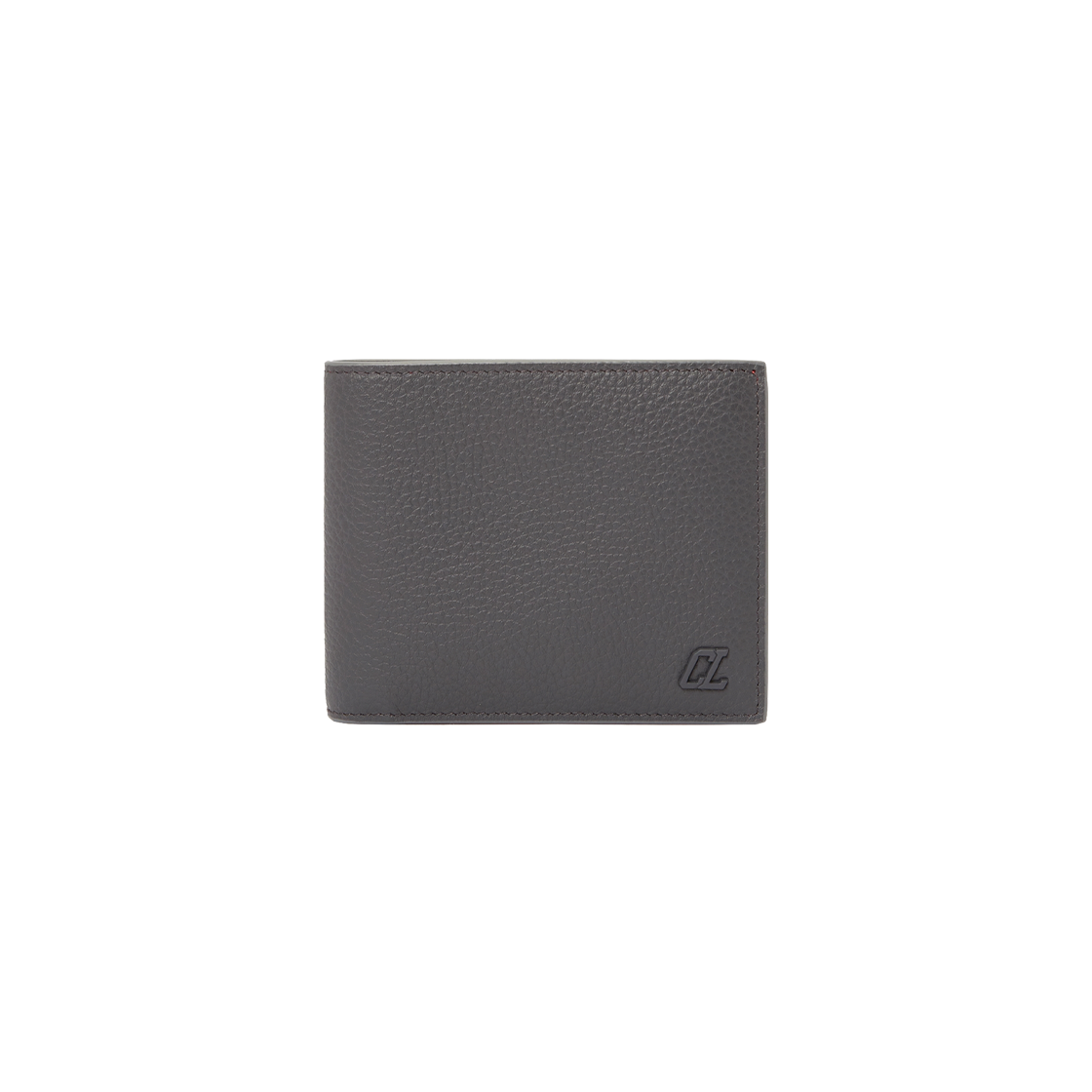 1225026I395 Christian Louboutin Coolcard Grained Calf Leather Wallet Gray