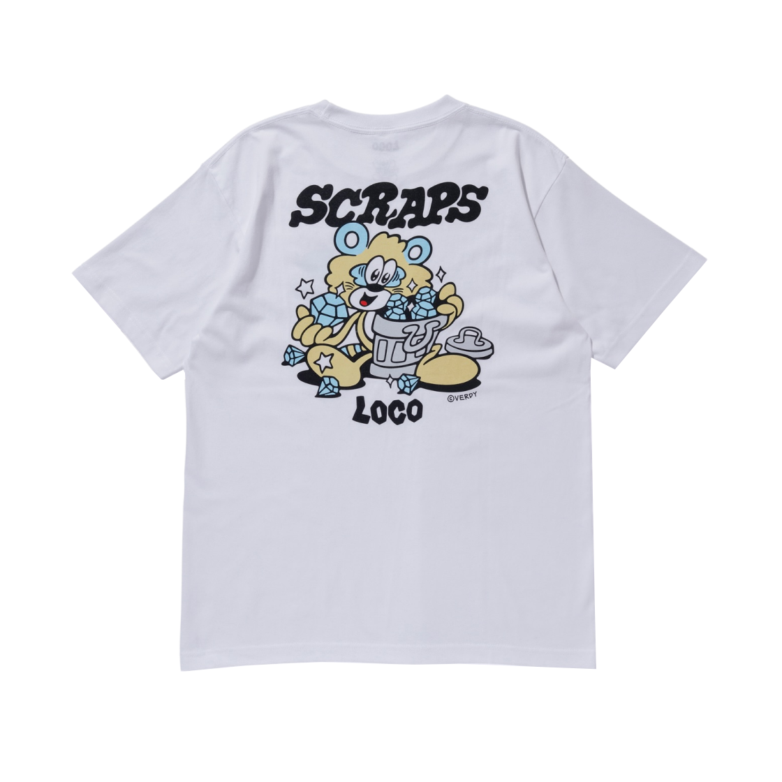 베르디 x 로꼬 스크랩스 티셔츠 화이트(Verdy x Loco Scraps T-Shirt White)