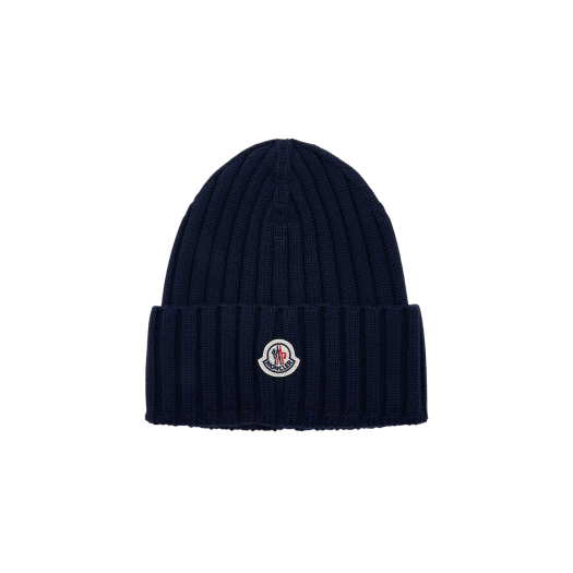 I2-093-3B00036-A9327-778 (W) Moncler Wool Beanie Navy Blue - 23FW