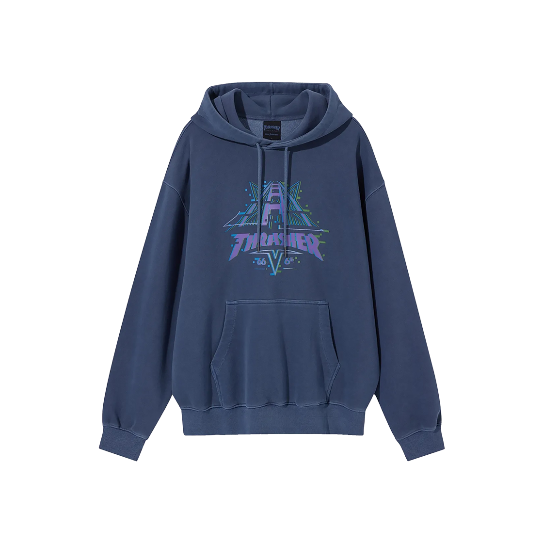 트레셔 골든게이트 글리치드 후디 네이비(THRASHER Golden Gate Glitched Hoodie Navy)