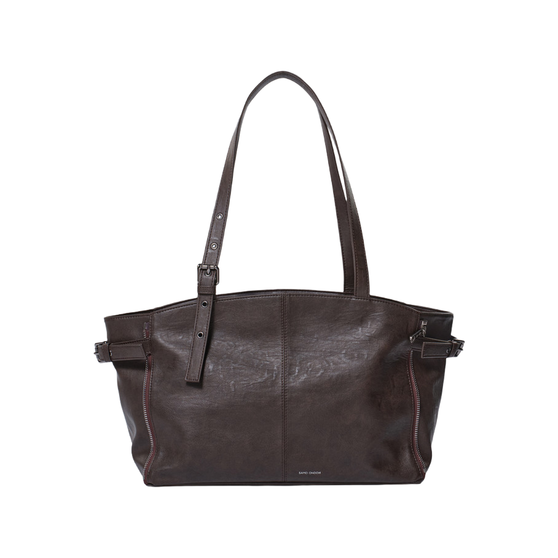- Samo Ondoh Zipper Shopper Bag M Brushed Chocolate