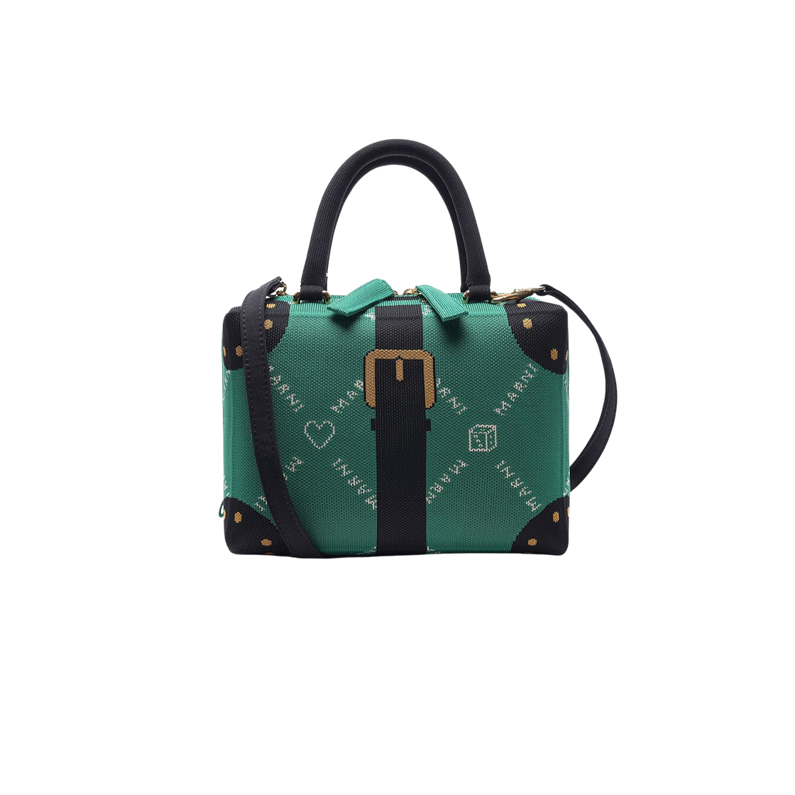 마르니 큐빅 토트백 그린 블랙(Marni Cubic Tote Bag Green Black)