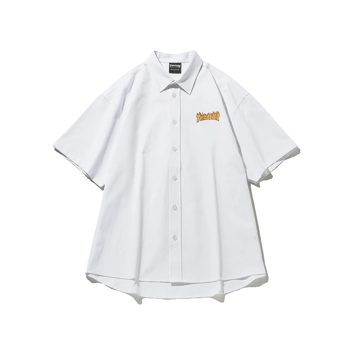 트레셔 플레임 옥스포드 하프셔츠 화이트