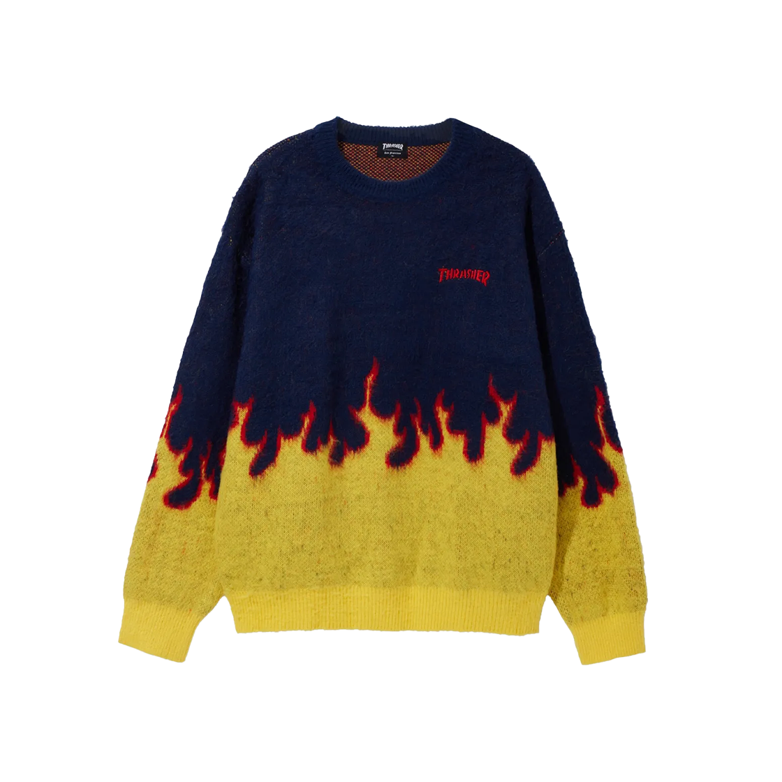 TR2403KT02NA THRASHER Brushed Over Flame Knit Navy