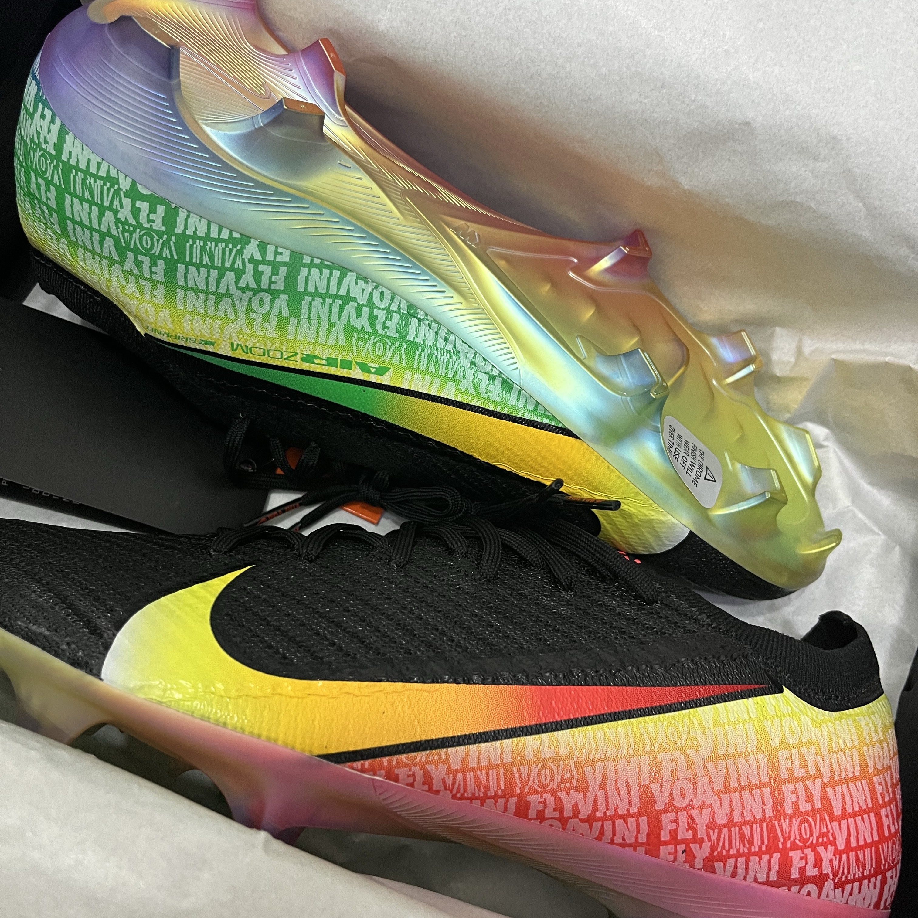 Nike Zoom Mercurial Vapor 16 Elite FG VJR Black Green Spark 착용 스타일