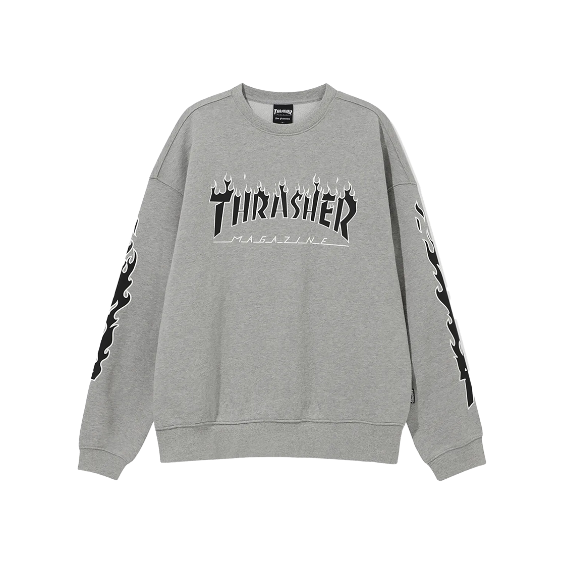 트레셔 플레임 슬리브 맨투맨 그레이(THRASHER Flame Sleeve Sweatshirt Gray)
