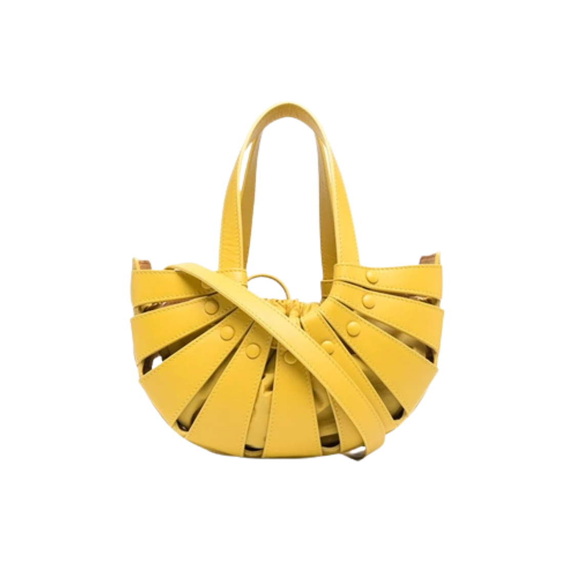 651819VMAUH7136 Bottega Veneta French Calfskin Shell Tote Bag Yellow