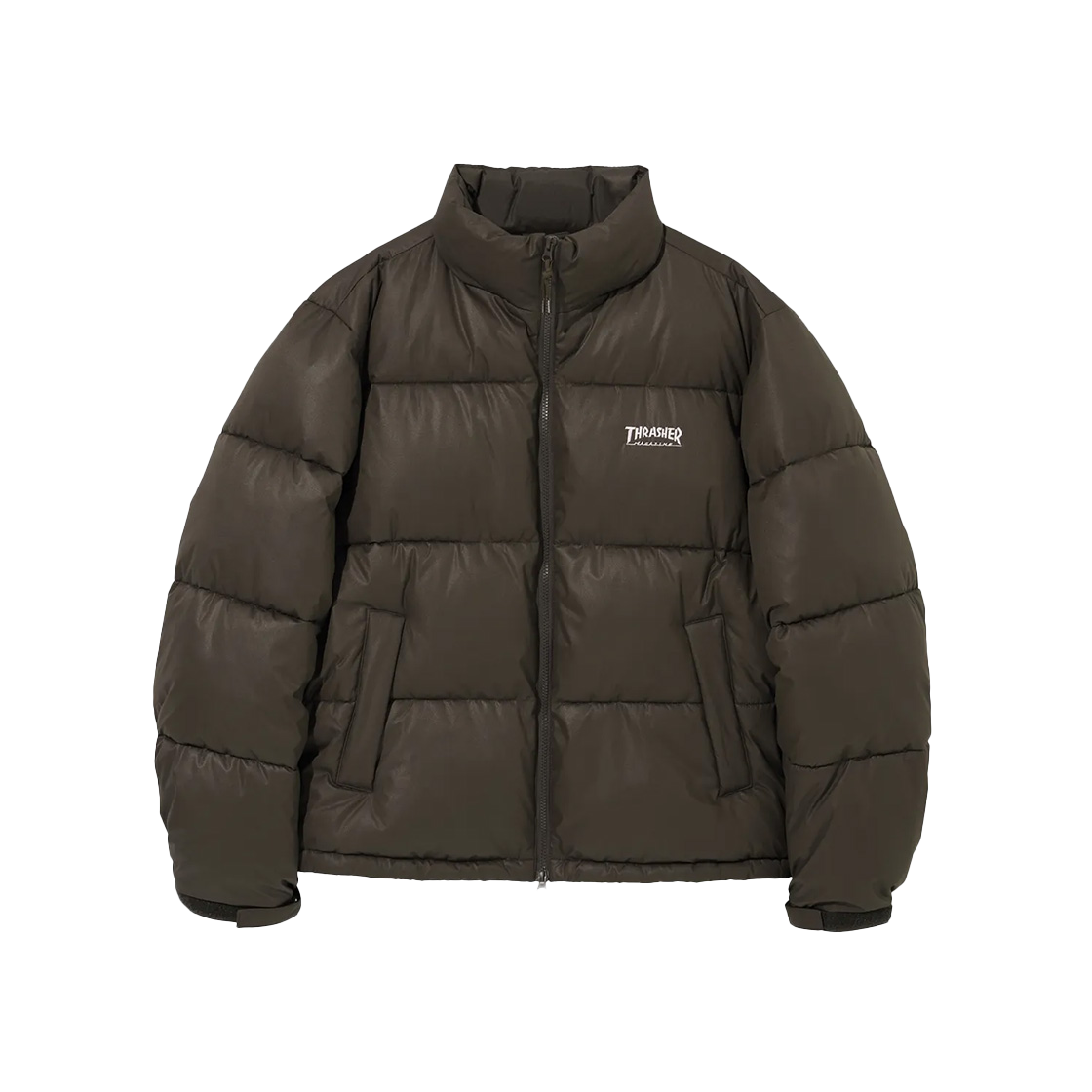 트레셔 엠보스 로고 숏 푸퍼 브라운(THRASHER Embossed Logo Short Puffer Brown)