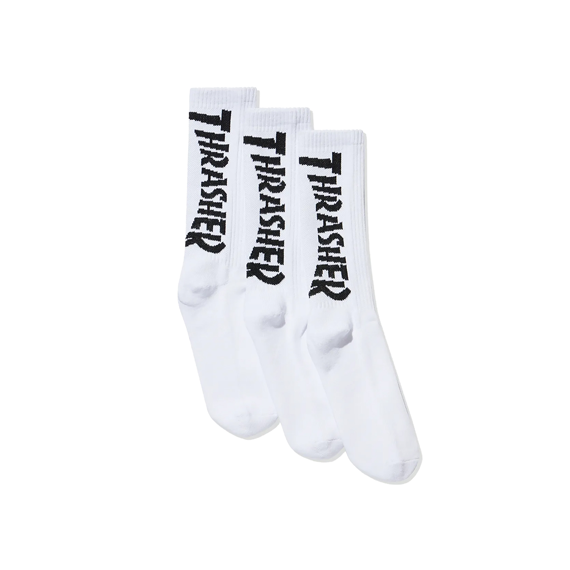 트레셔 (3PACK) 매거진 로고 크루 삭스 화이트(THRASHER (3Pack) Magazine Logo Crew Socks White)