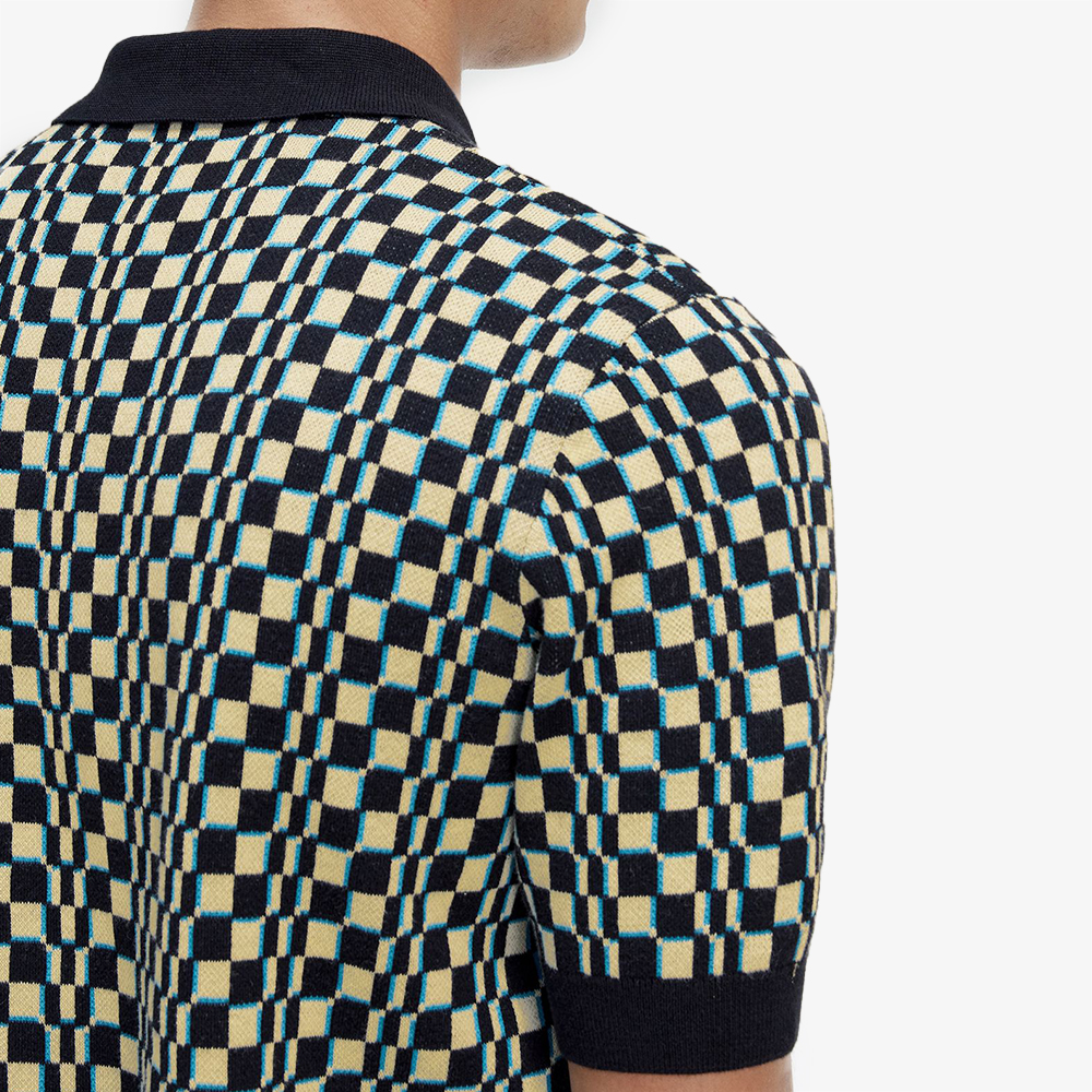 프레드페리 글리치 체커보드 니트 셔츠 라이트오이스터 블랙(Fred Perry Glitch Chequerboard Knit Shirt Light Oyster) - 6