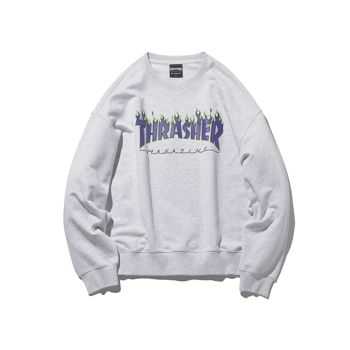 트레셔 플레임 로고 맨투맨 라이트 그레이(THRASHER Flame Logo Sweatshirt Light Gray)