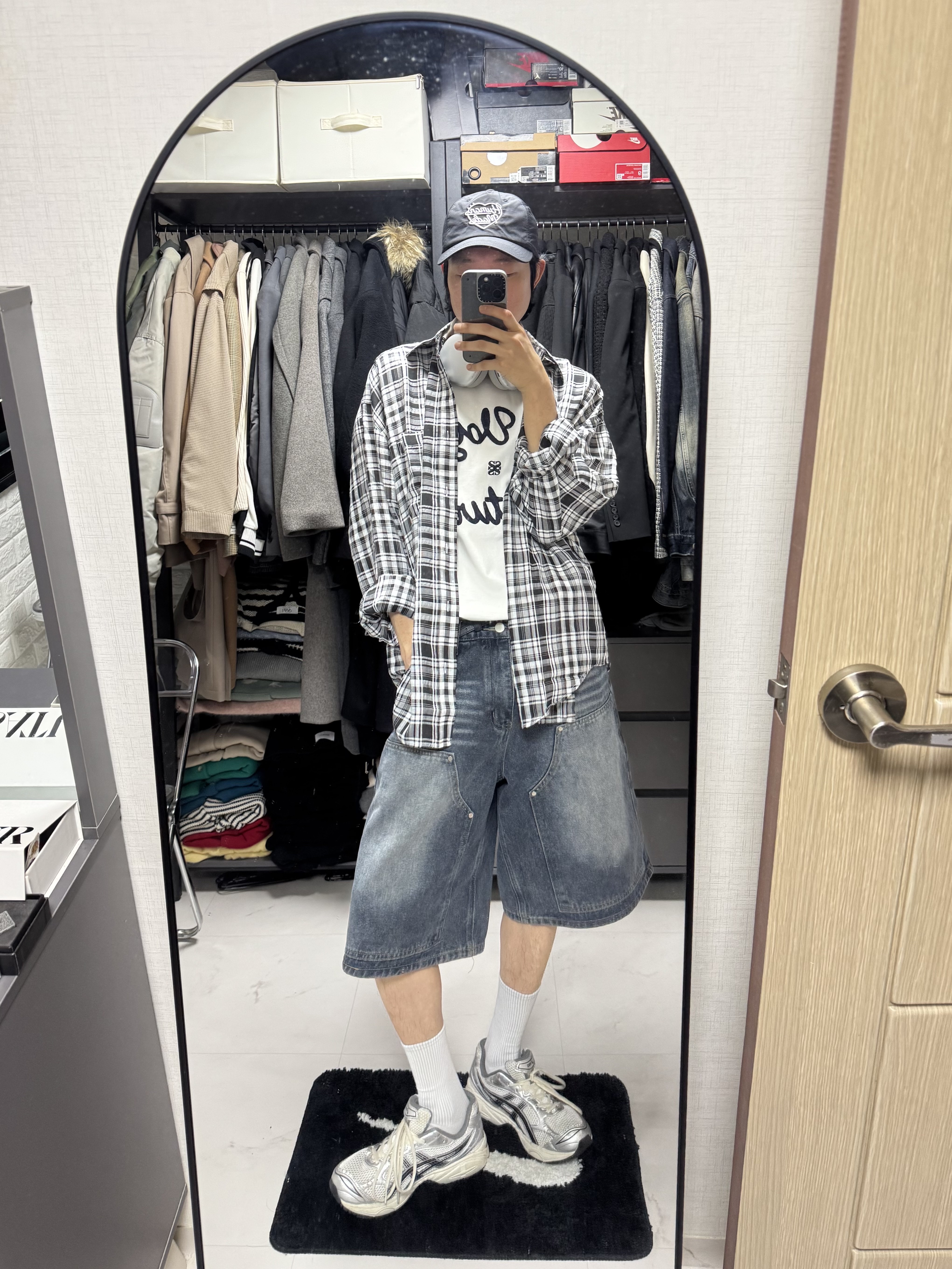 Human Made 5 Panel Nylon Cap Black, Nike Swoosh Rug Black White 착용 스타일 - 1
