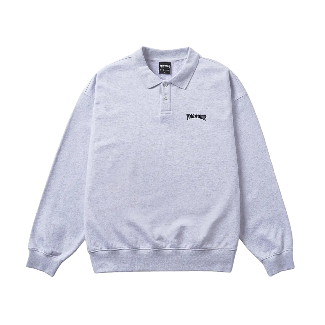 트레셔 럭비 오버핏 스웻셔츠 라이트 그레이(THRASHER Rugby Overfit Sweatshirt Light Gray)