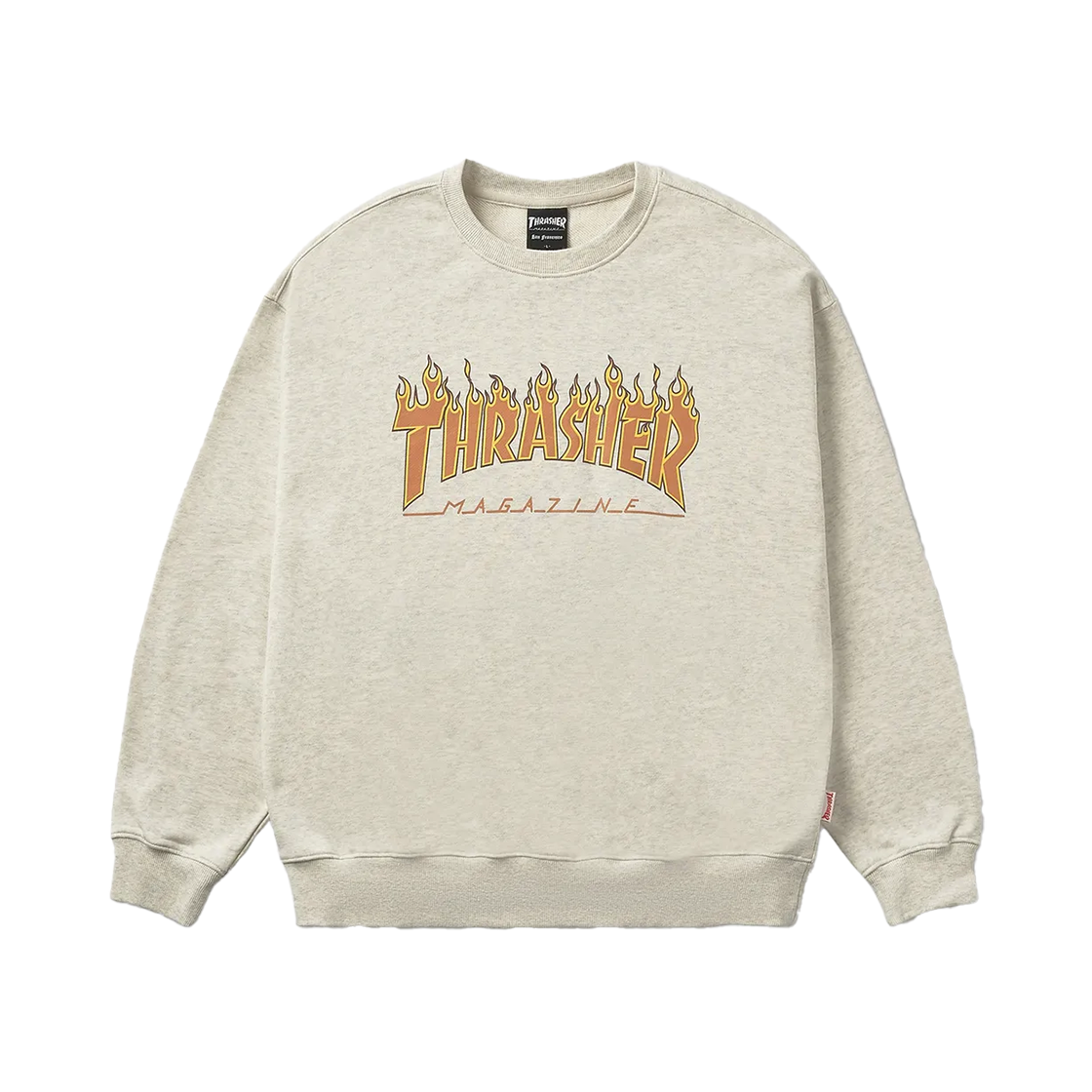 트레셔 플레임 로고 맨투맨 오트밀(THRASHER Flame Logo Sweatshirt Oatmeal)