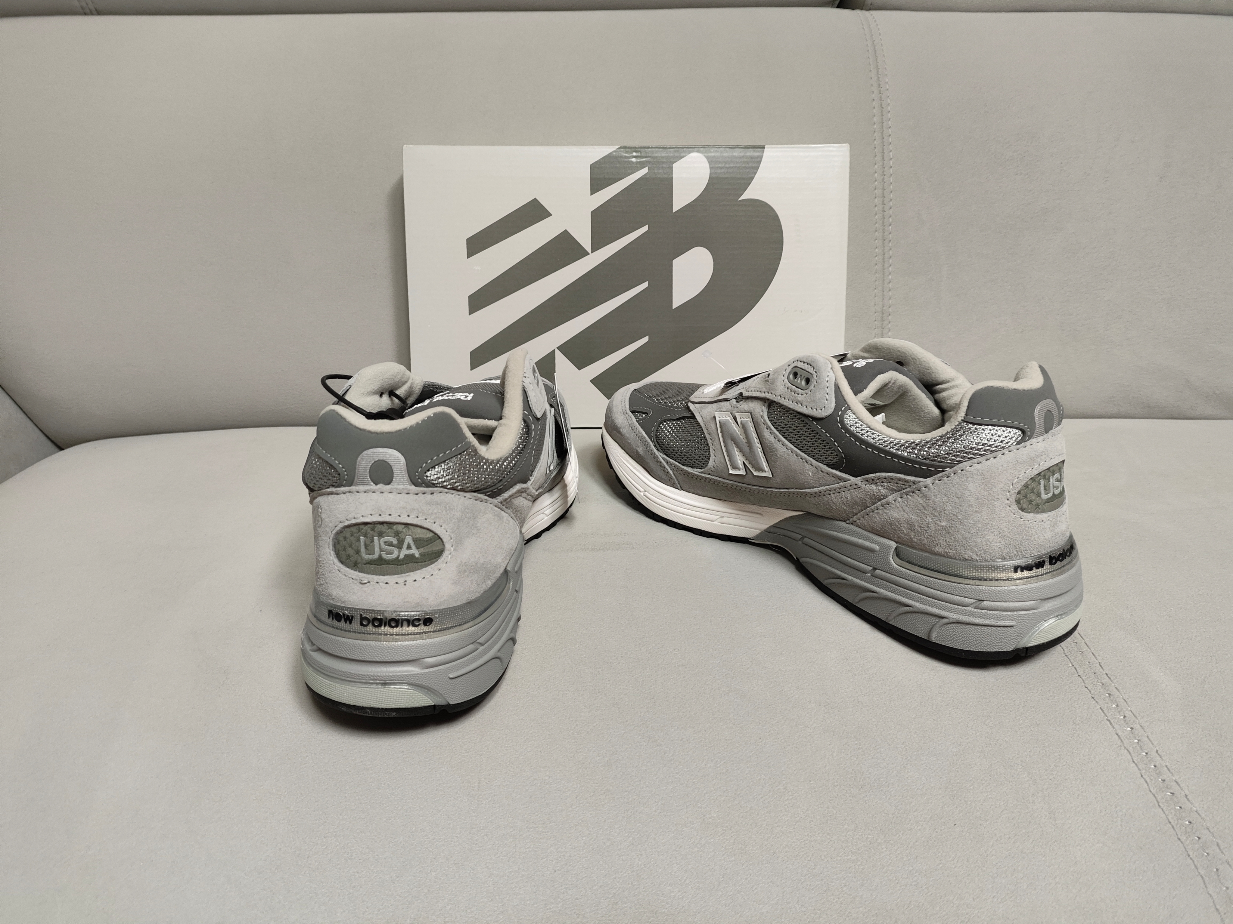 New Balance 993 Made in USA Grey - D Standard 착용 스타일 - 2