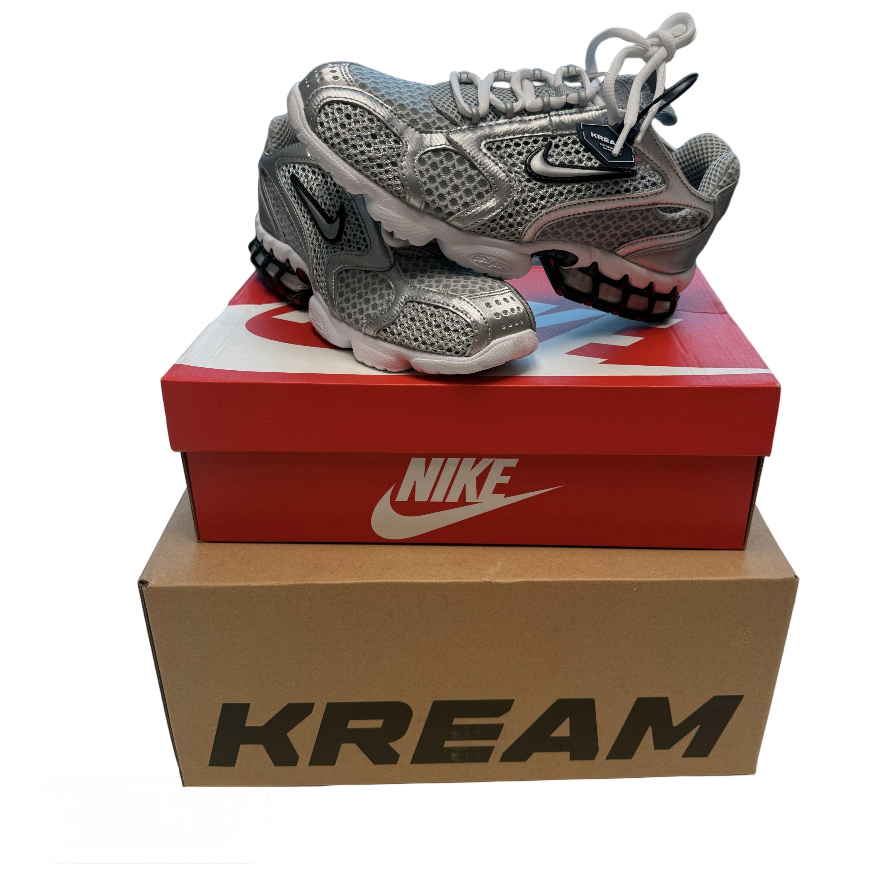 Nike Air Zoom Spiridon Cage 2 Metallic Silver 착용 스타일