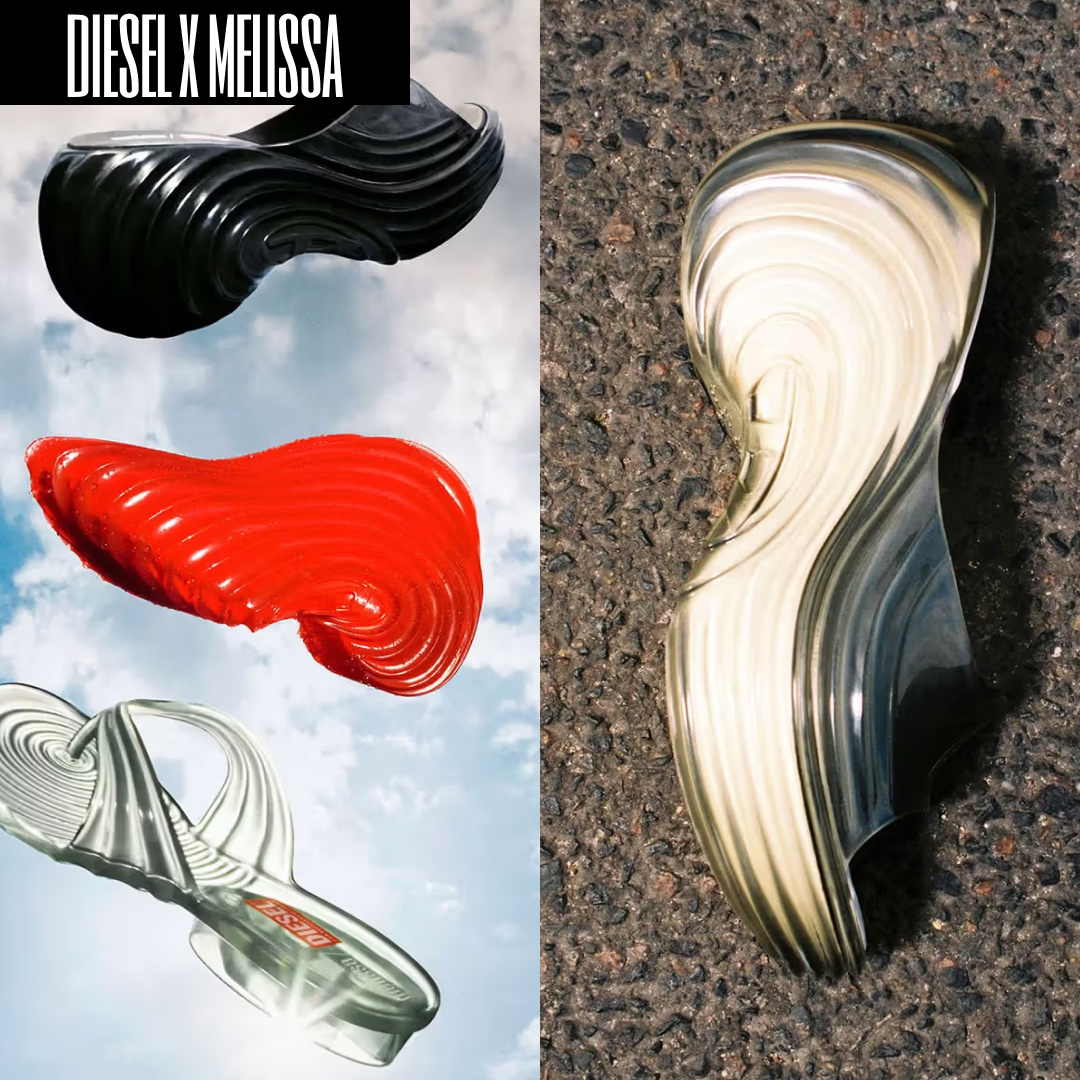 Diesel x Melissa Quantum Slip-On Sneakers in Melflex Light Grey, Diesel x Melissa Quantum Slip-On Sneakers in Melflex Black 착용 스타일 - 3