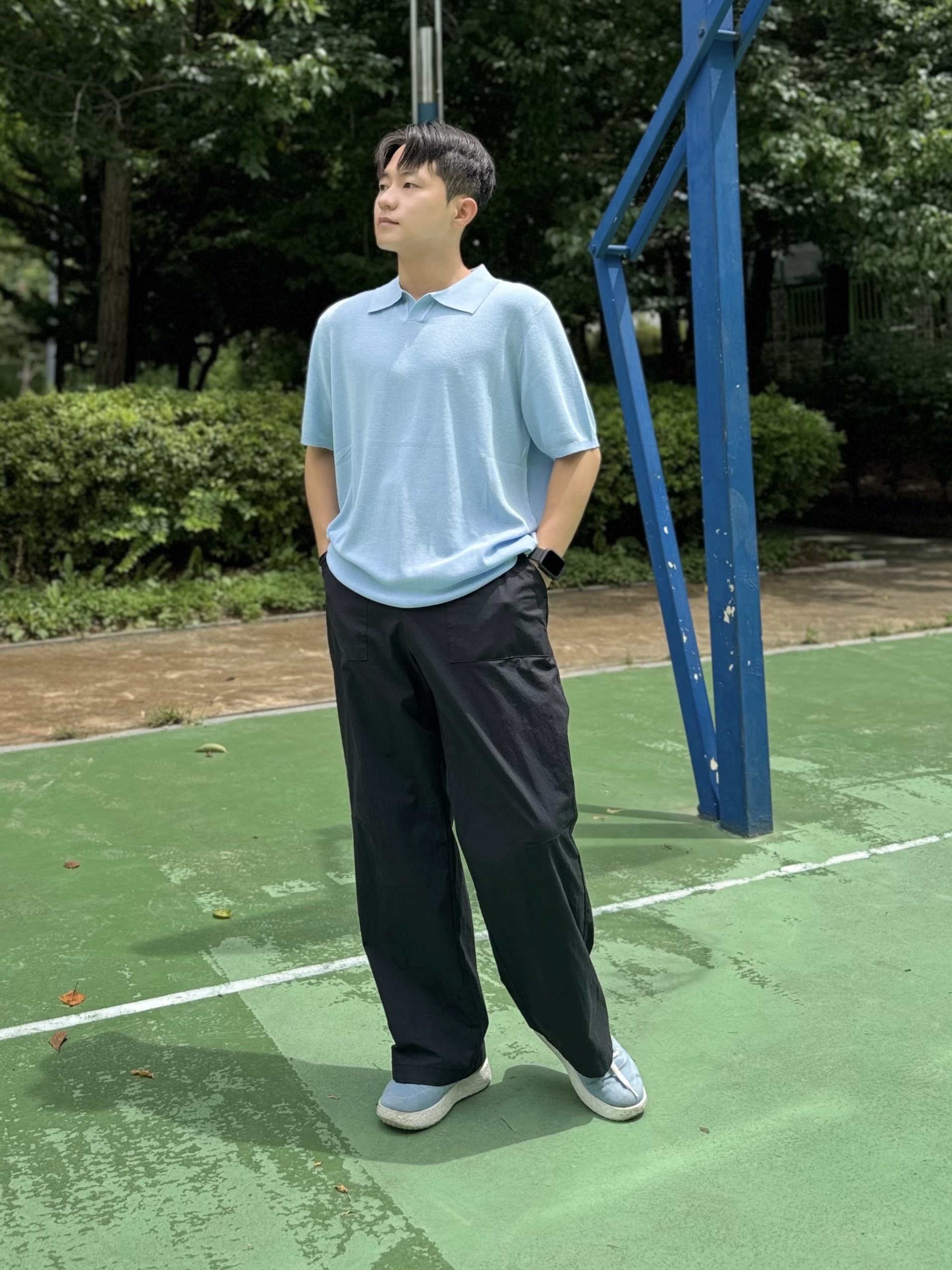 [6% 적립] LeMouton Mate Lightblue 착용 스타일 - 1