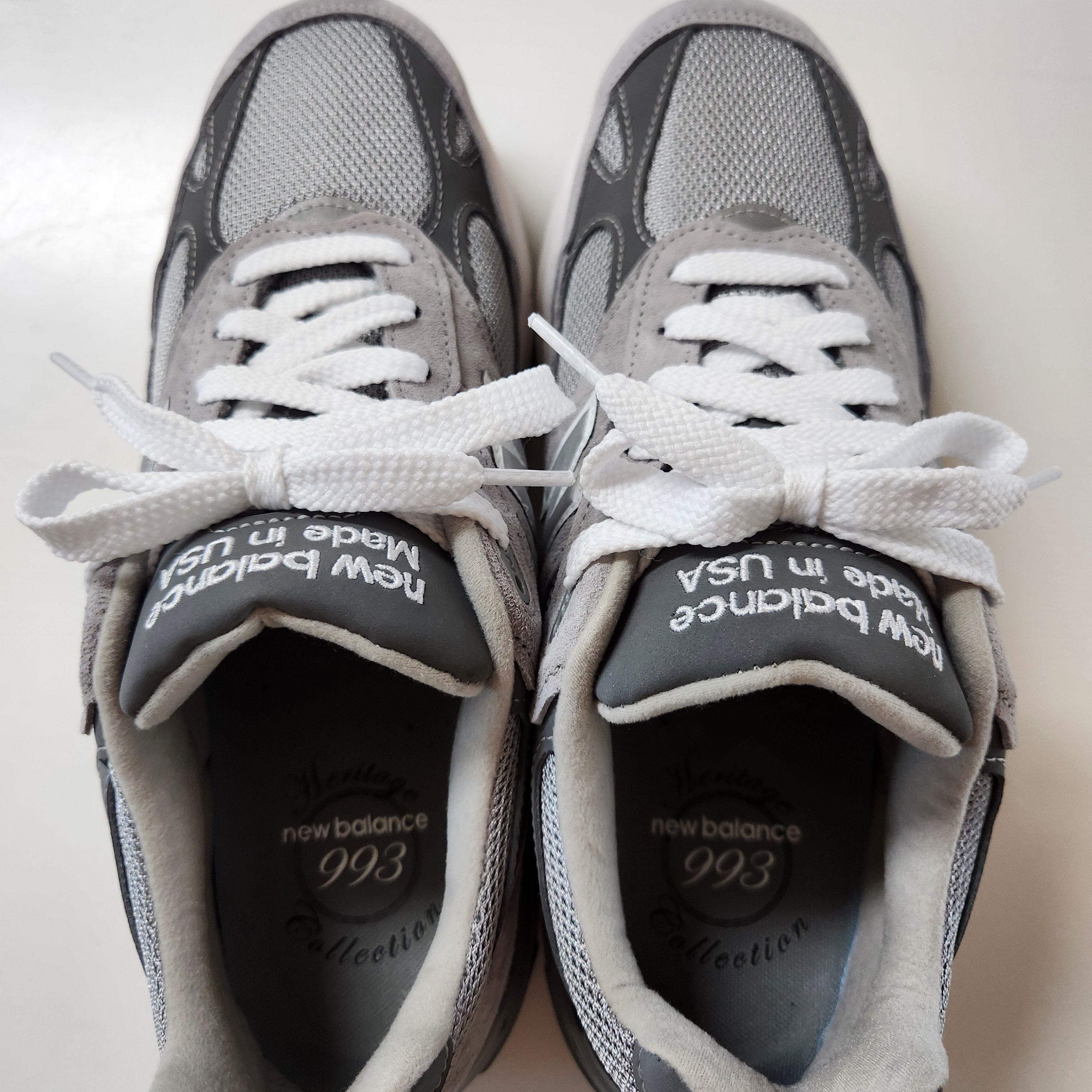 New Balance 993 Made in USA Grey - D Standard 착용 스타일 - 2