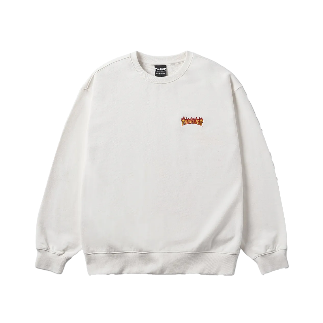 트레셔 스몰 플레임 로고 맨투맨 아이보리(THRASHER Small Flame Logo Sweatshirt Ivory) - 1
