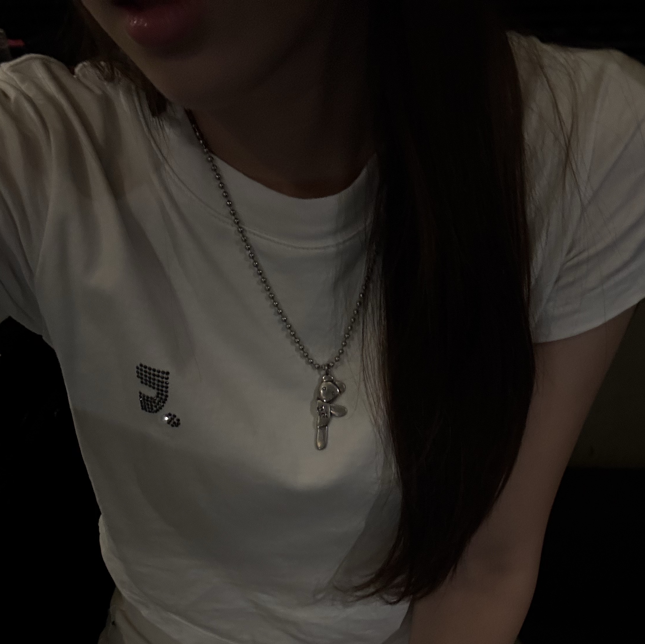 Heaven by Marc Jacobs Friendship Necklace Set Silver Ox (Set of 2) 착용 스타일
