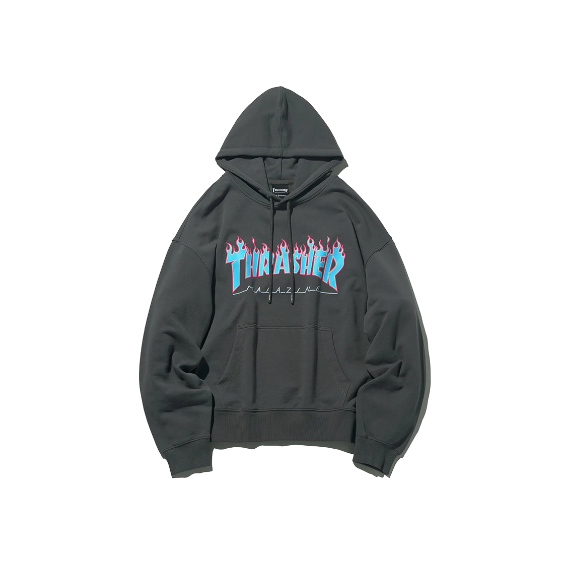 TR2401HD02CH THRASHER Flame Logo Hoodie Charcoal
