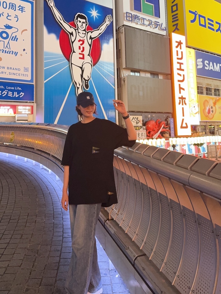 Kapital 20 Jersey Pennant T-Shirt 3 Flags Black 착용 스타일