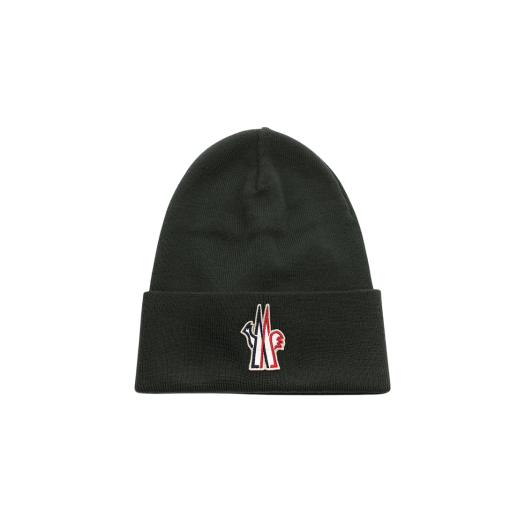 J2-097-3B10000-09974-826 Moncler Pure Wool Beanie Dark Green - 24FW