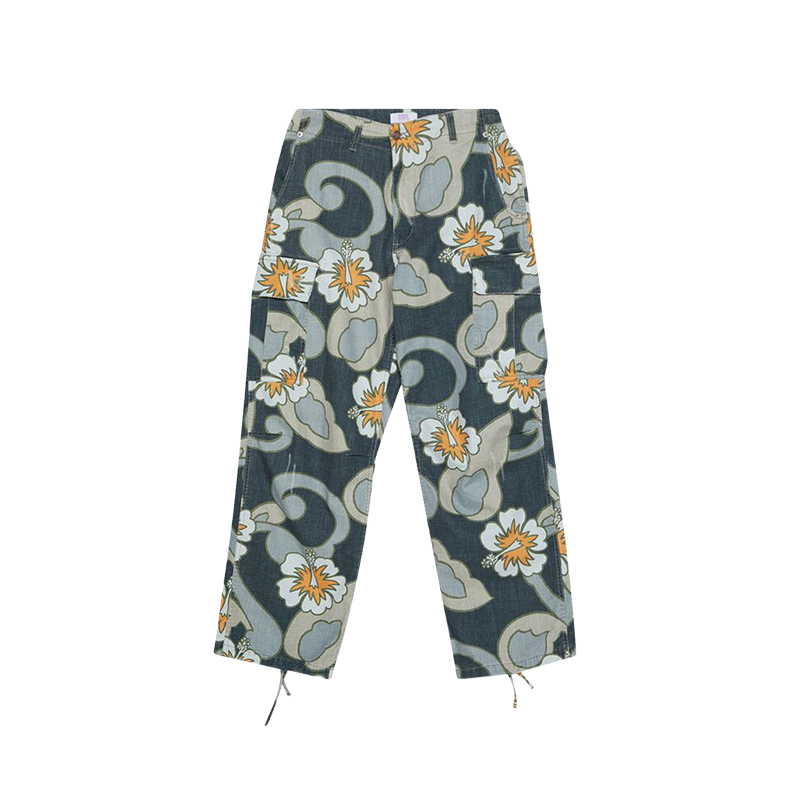 ERL 스트레이트 플로럴 프린트 카고 팬츠 그레이 히비스커스(ERL Straight Floral Print Cargo Pants Gray Hibiscus)
