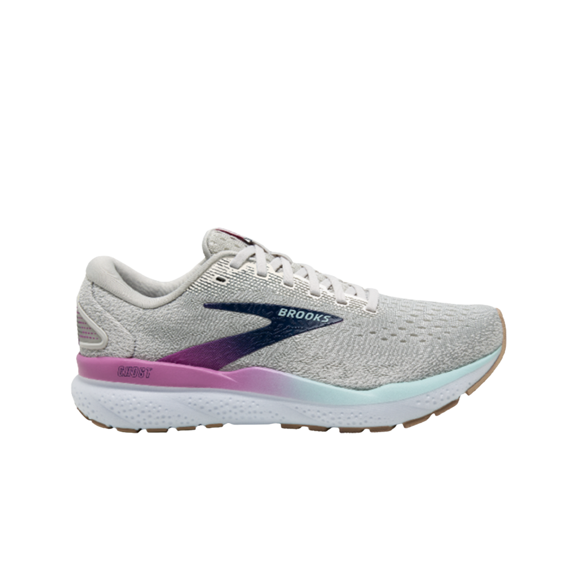 (W) 브룩스 러닝 고스트 16 화이트 그레이 - B 미디움((W) Brooks Running Ghost 16 White Grey - B Medium) - 1