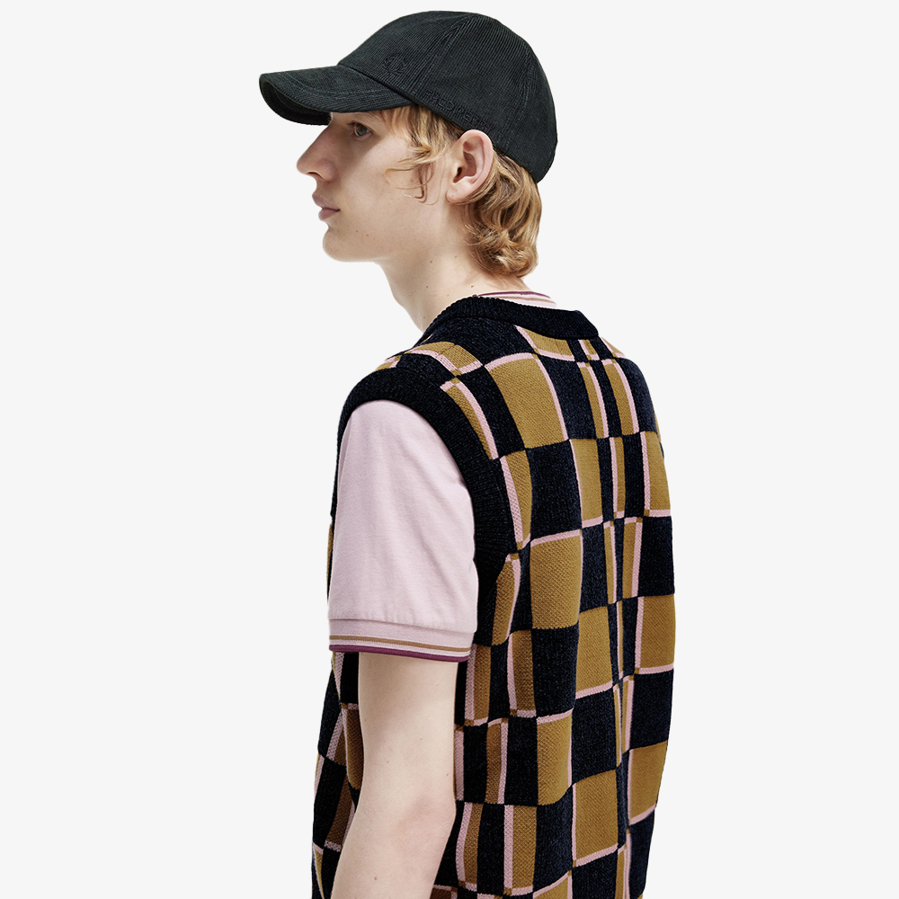 프레드페리 글리치 체커보드 베스트 쉐이드스톤 네이비(Fred Perry Glitch Chequerboard Vest Shaded Stone) - 5