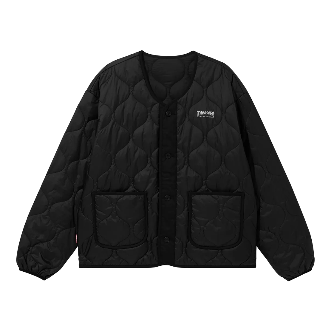 트레셔 플레임 로고 퀼팅 자켓 블랙(THRASHER Flame Logo Quilting Jacket Black)