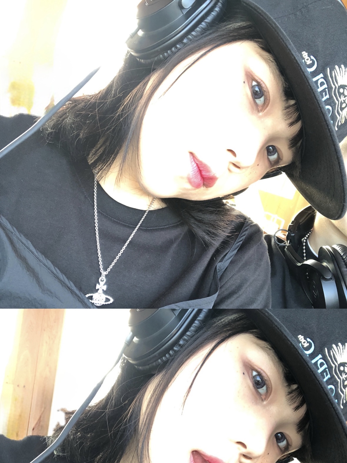 Hello Sunrise Washed HS Arch Logo 6Panel Cap Navy & Orange, Vivienne Westwood Mayfair Bas Relief Pendant Silver 착용 스타일 - 1