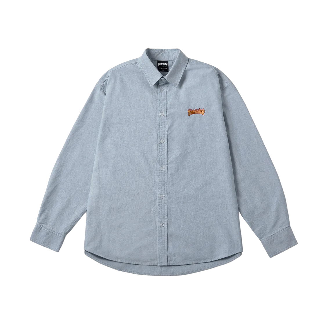 트레셔 스몰 플레임 로고 옥스포드 셔츠 블루