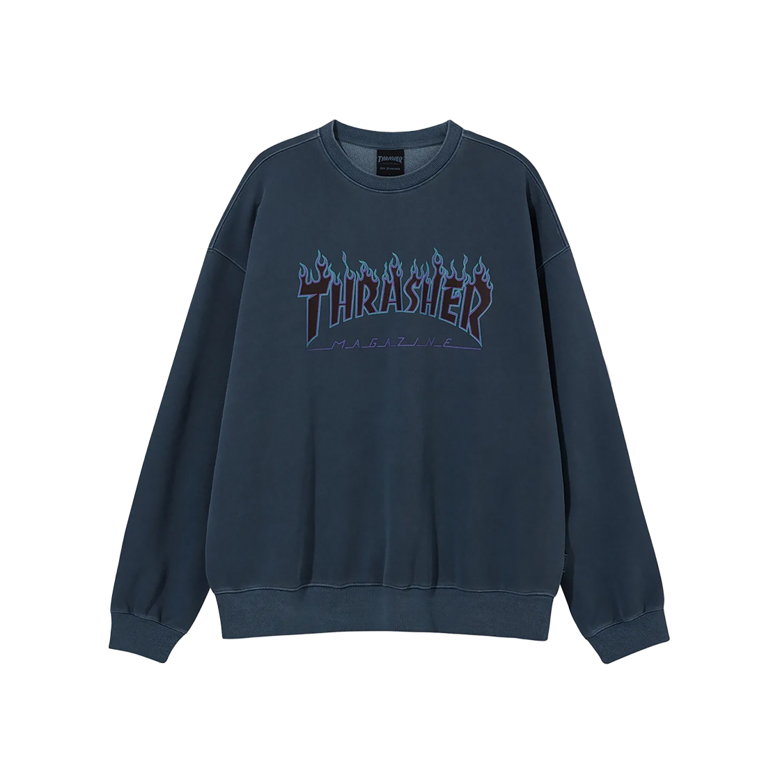 트레셔 플레임 피그먼트 다잉 맨투맨 네이비(THRASHER Flame Pigment Dyeing Sweatshirt Navy) - 1
