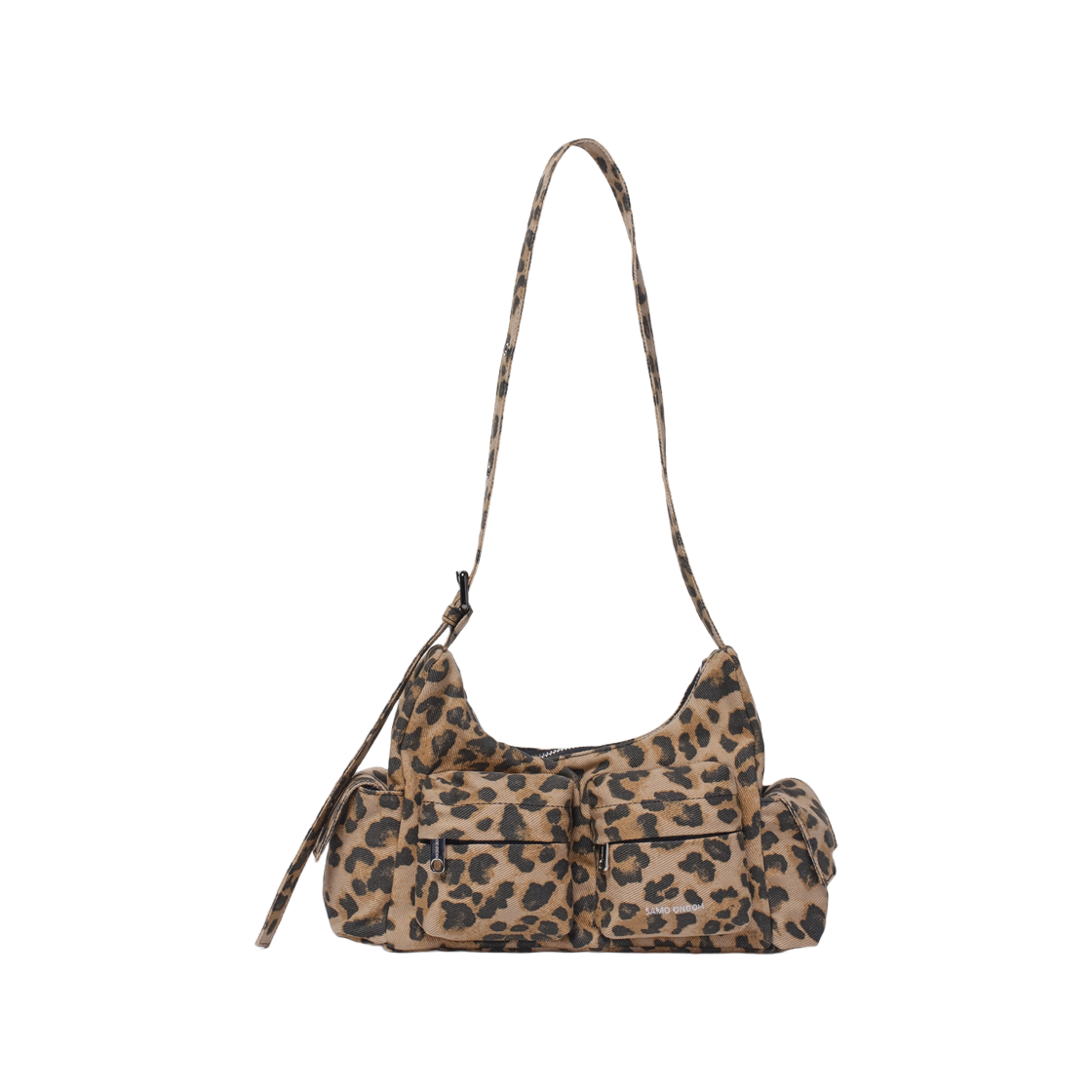 세이모 온도 포켓 머그 백 M 데님 레오파드(Samo Ondoh Pocket Mug Bag M Denim Leopard)