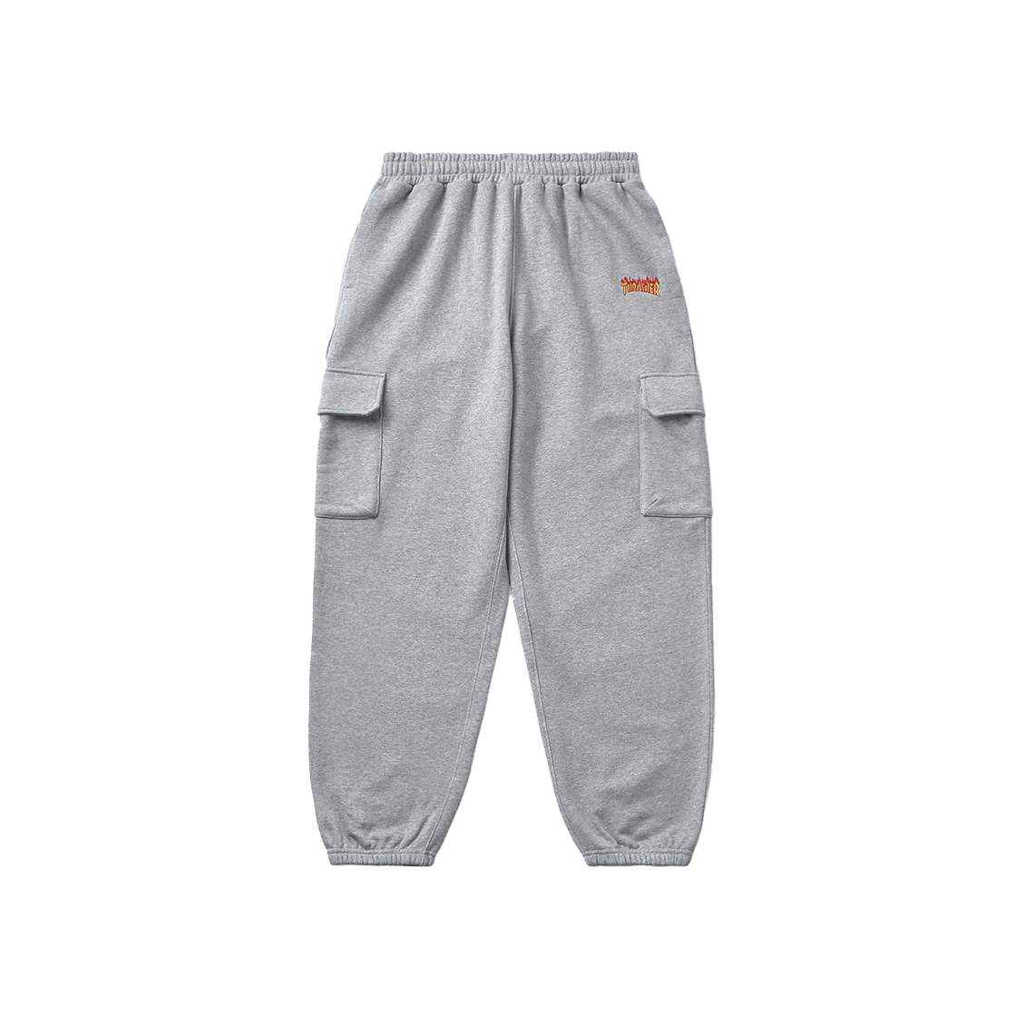 트레셔 플레임 로고 스웻 카고 조거 팬츠 그레이(THRASHER Flame Logo Sweat Cargo Jogger Pants Gray)