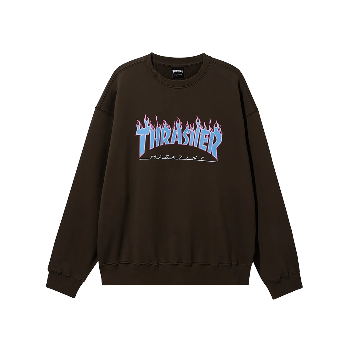 트레셔 플레임 로고 맨투맨 브라운(THRASHER Flame Logo Sweatshirt Brown)