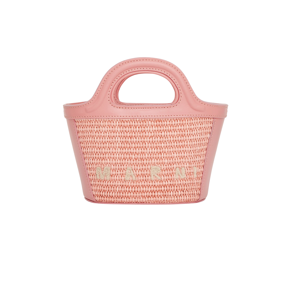 마르니 레더 & 라피아 트로피컬리아 마이크로백 핑크(Marni Leather & Raffia Tropicalia Micro Bag Pink)
