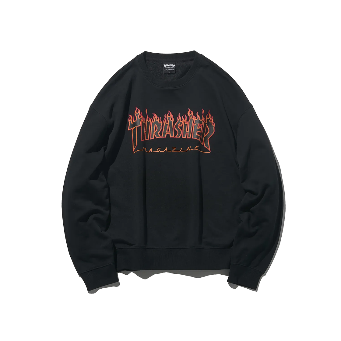 트레셔 플레임 로고 맨투맨 블랙(THRASHER Flame Logo Sweatshirt Black) - 1