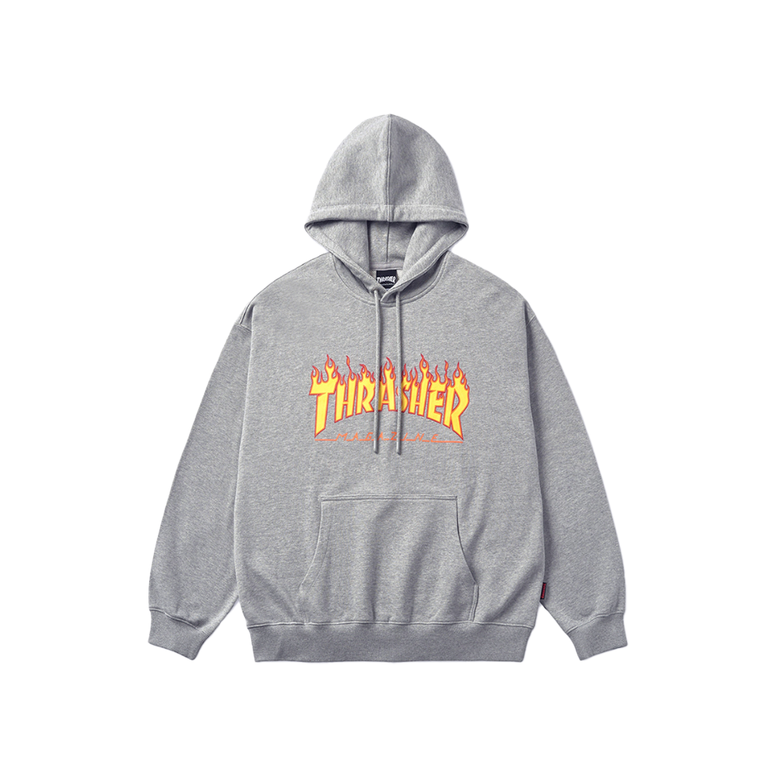 TR2203HD02GR THRASHER (Brushed/Unbrushed) Flame Logo Hoodie Gray