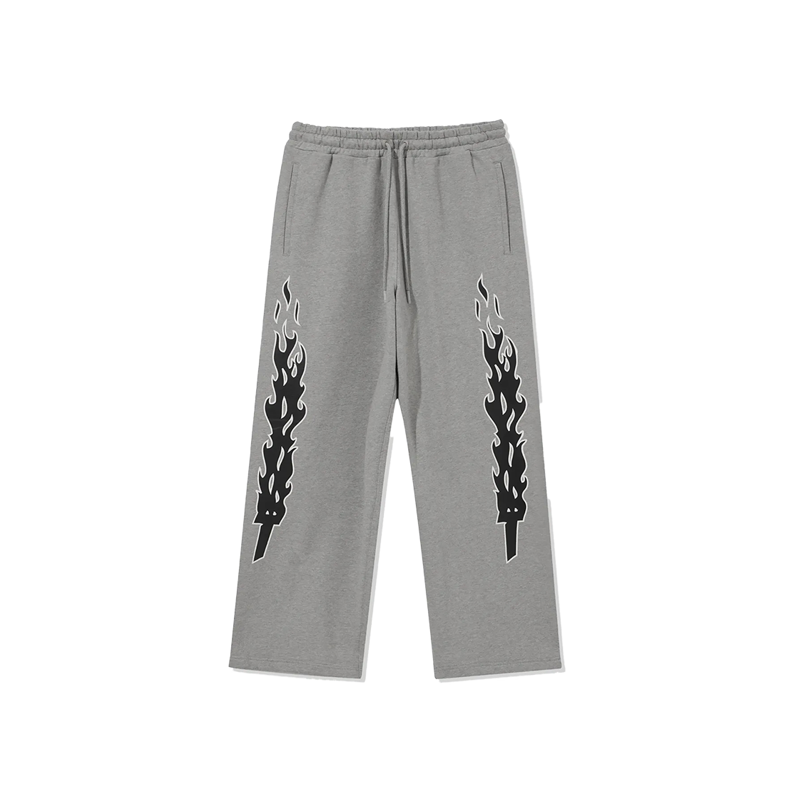 트레셔 버티컬 플레임 와이드 스웻 팬츠 그레이(THRASHER Vertical Flame Wide Sweat Pants Gray)