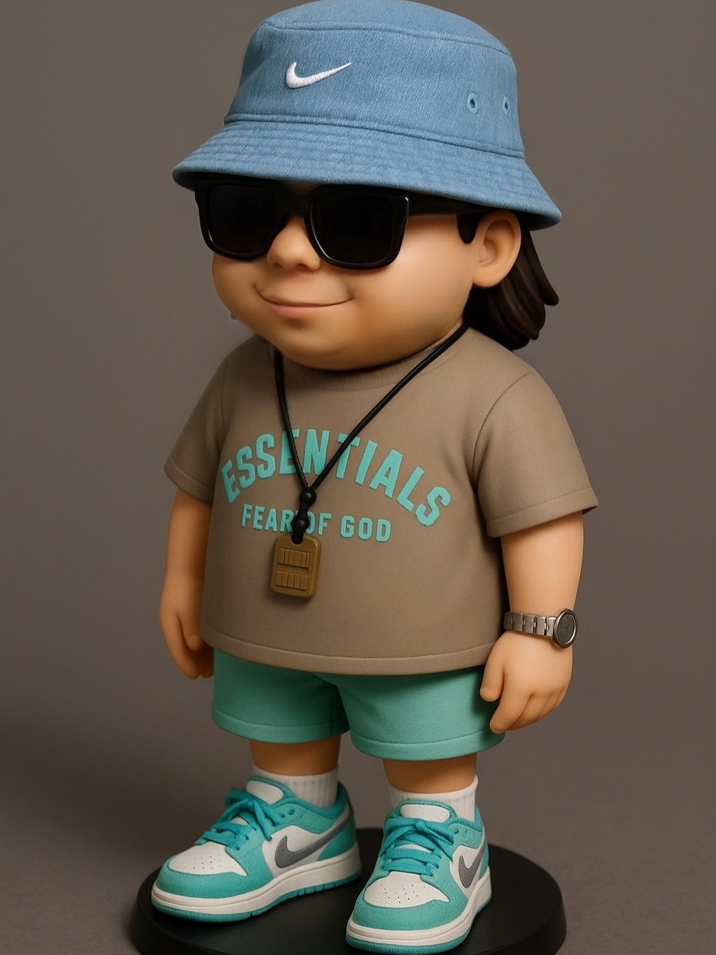 Nike Apex Denim Bucket Hat Aegean Storm Thunder Blue, Essentials Heavy Jersey Crewneck T-Shirt Seal - 24SS 착용 스타일 - 2