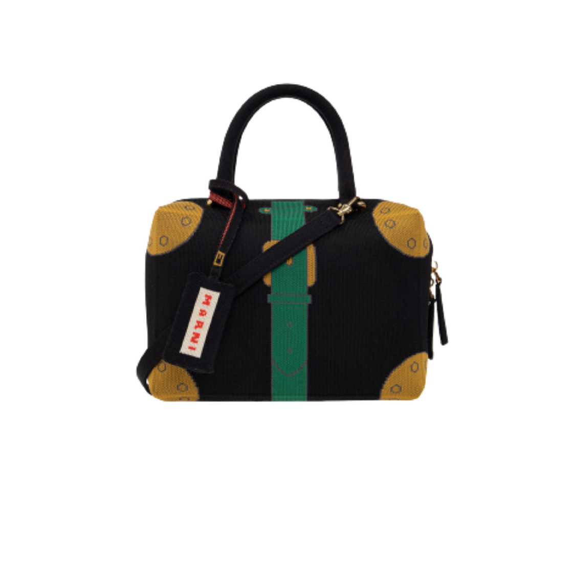 마르니 트롬피 자카드 큐빅 토트백 블랙(Marni Trompe Jacquard Cubic Tote Bag Black)