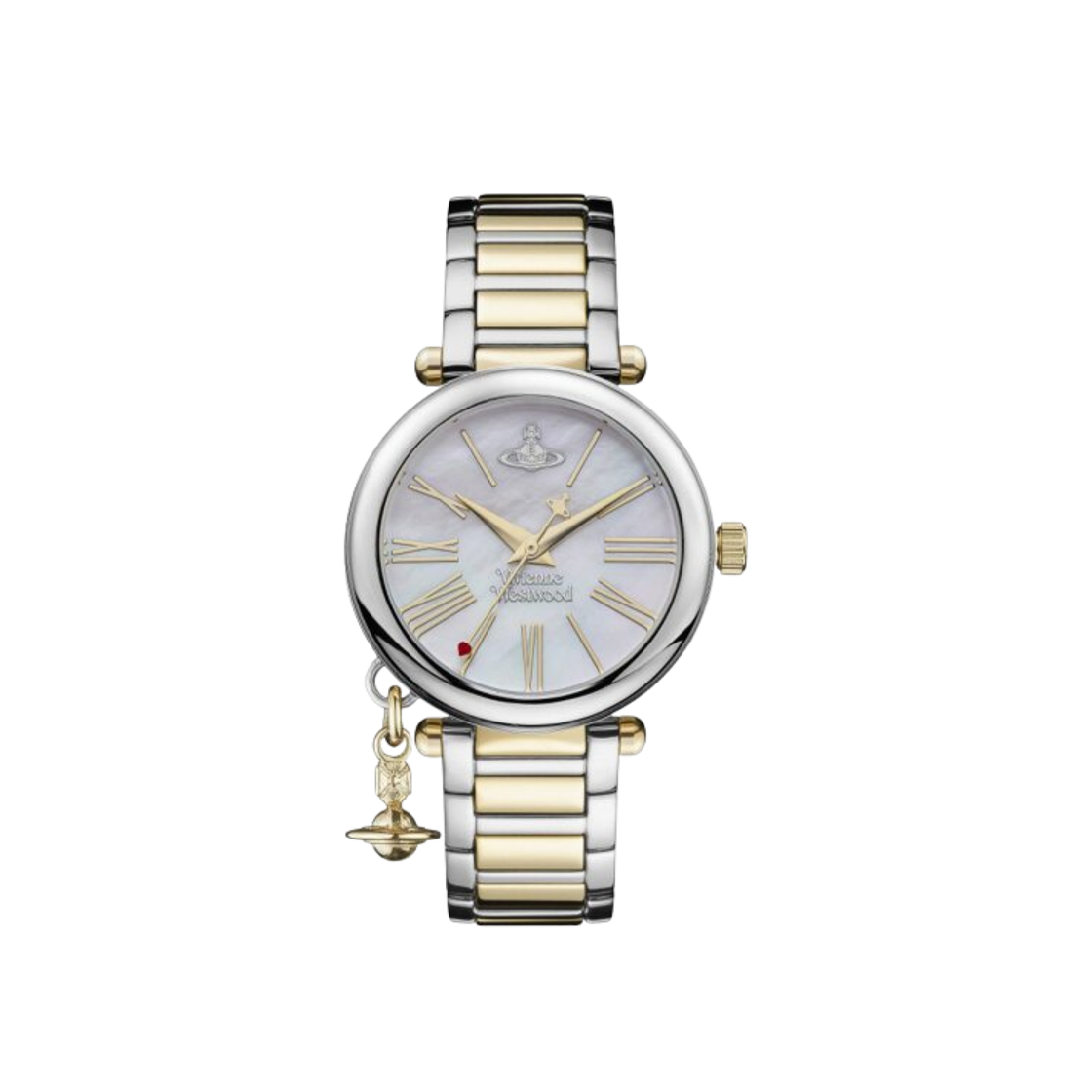(W) 비비안 웨스트우드 마더 오브 32mm 워치 펄 화이트 실버((W) Vivienne Westwood Mother Orb 32mm Watch Pearl White Silver)