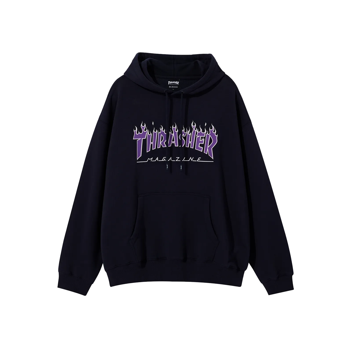 TR2403HD02NY THRASHER Flame Logo Hoodie Navy/Purple
