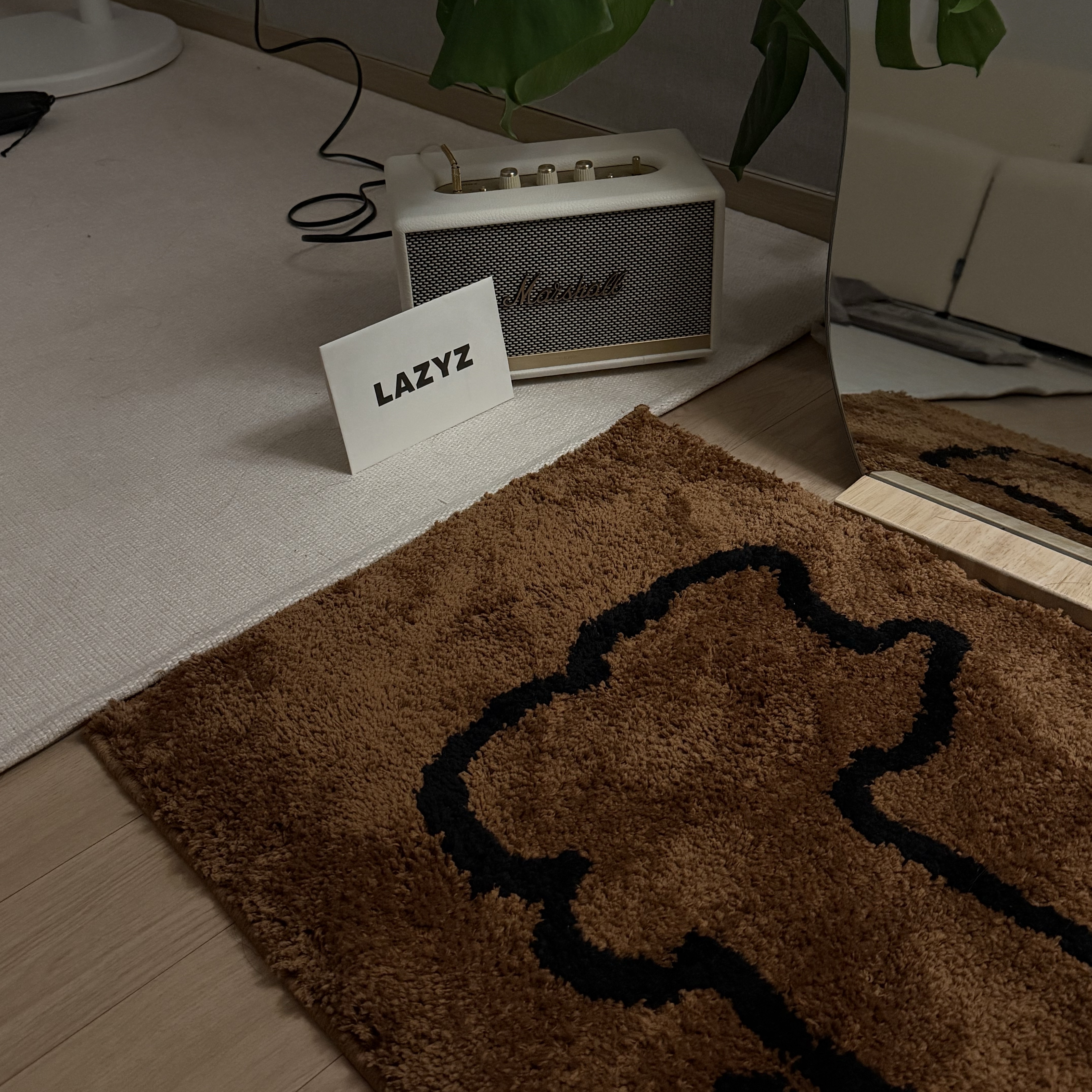 LAZYZ Lazy Cat Rug - Brown 착용 스타일 - 2